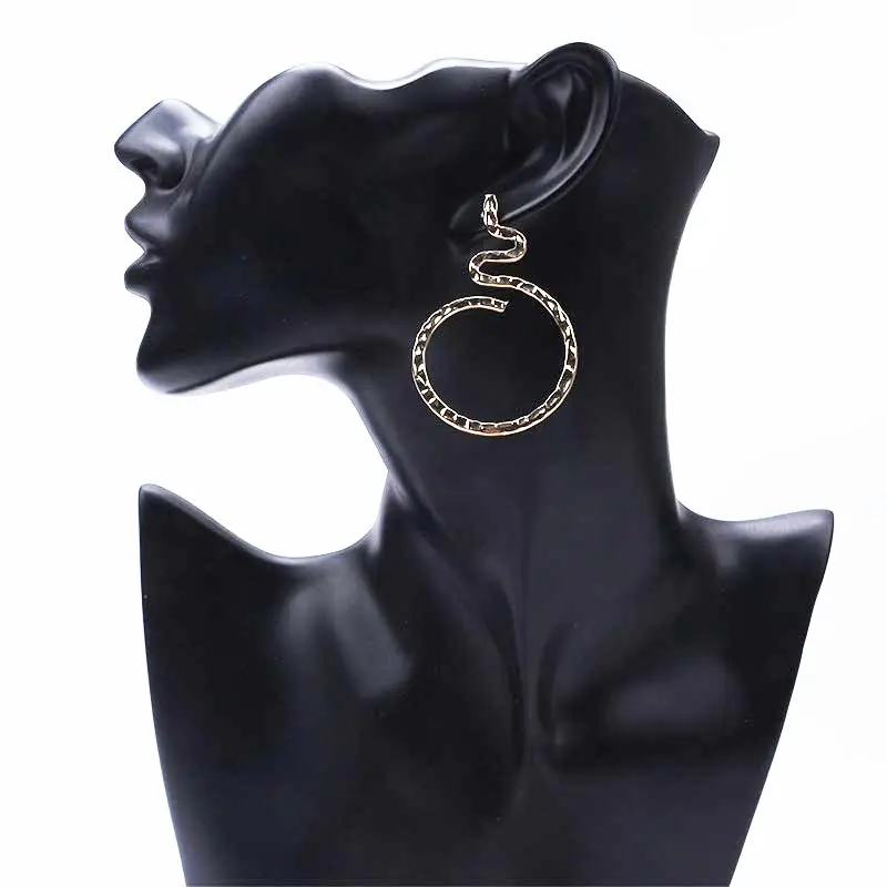 Массивные серьги с геометрическим рисунком большие круглые массивные винтажные