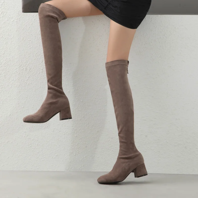 

Elegant Cambat Boots For Women High Heels Boots over ther knee boots 2020 Winter Shoes Woman Party Warm Boots size 34-43