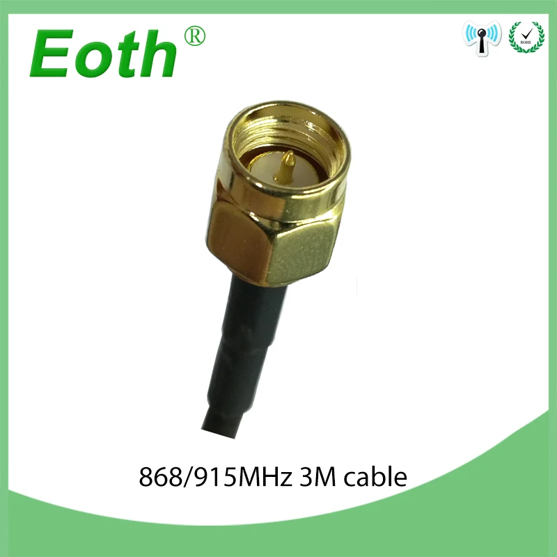2pcs Eoth GSM antenna 868mhz 915mhza SMA Male connector 5dbi 868 mhz 915 IOT antena strip patch antenne Aerial 3 meters Cable