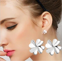 simple fashion design ear ornament anti allergy ear nail temperament feminine four leaf clover stud earrings women jewelry gift