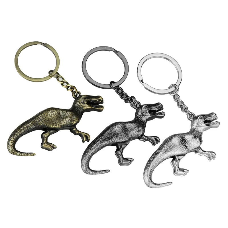 

Jurassic Key Chain Holder Dinosaur Keyring Park Tyrannosaurus Key Accessories Full Metal Key Wallets