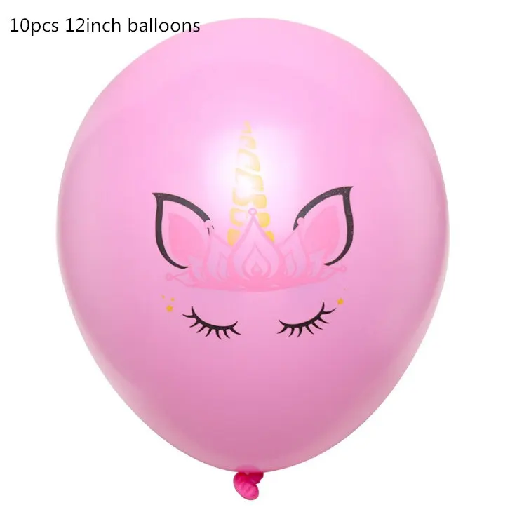Balloon A1 Милые розовые воздушные шары Свеча «Единорог» одноразовая посуда бумажный стаканчик, тарелка для мальчиков и девочек для первого дня рождения свадьбы - Цвет: Balloon A1