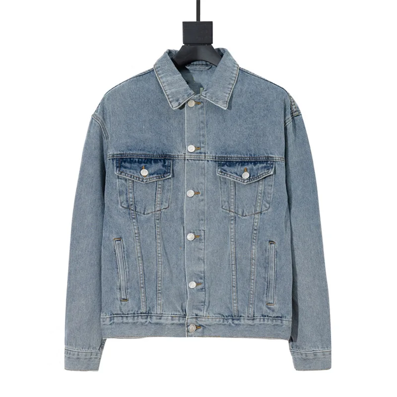 

Men's Coats Jackets Denim Jacket with Large Embroidered Logo on The Back Unisex Jackets