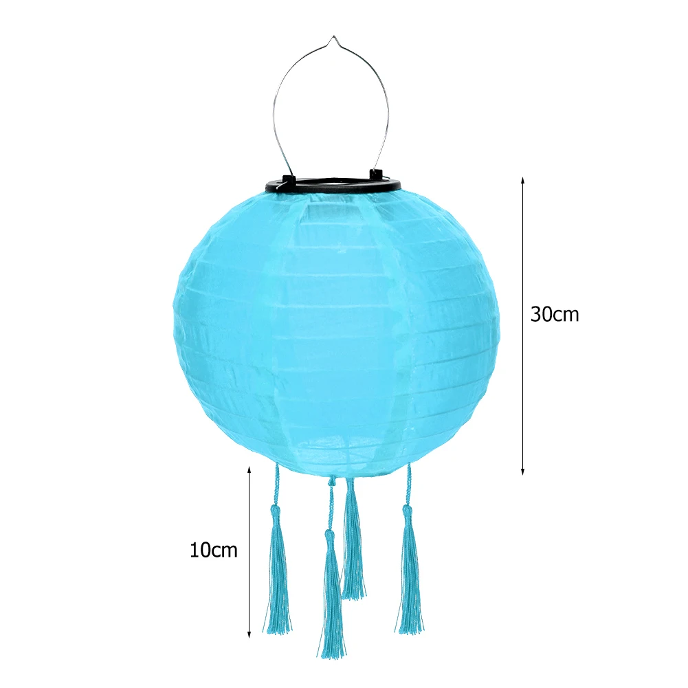 

Garden Camping Hanging LED Light 12inch LED Solar Lantern Solid Color Hanging Festival Tassel Lamp for Party Decor