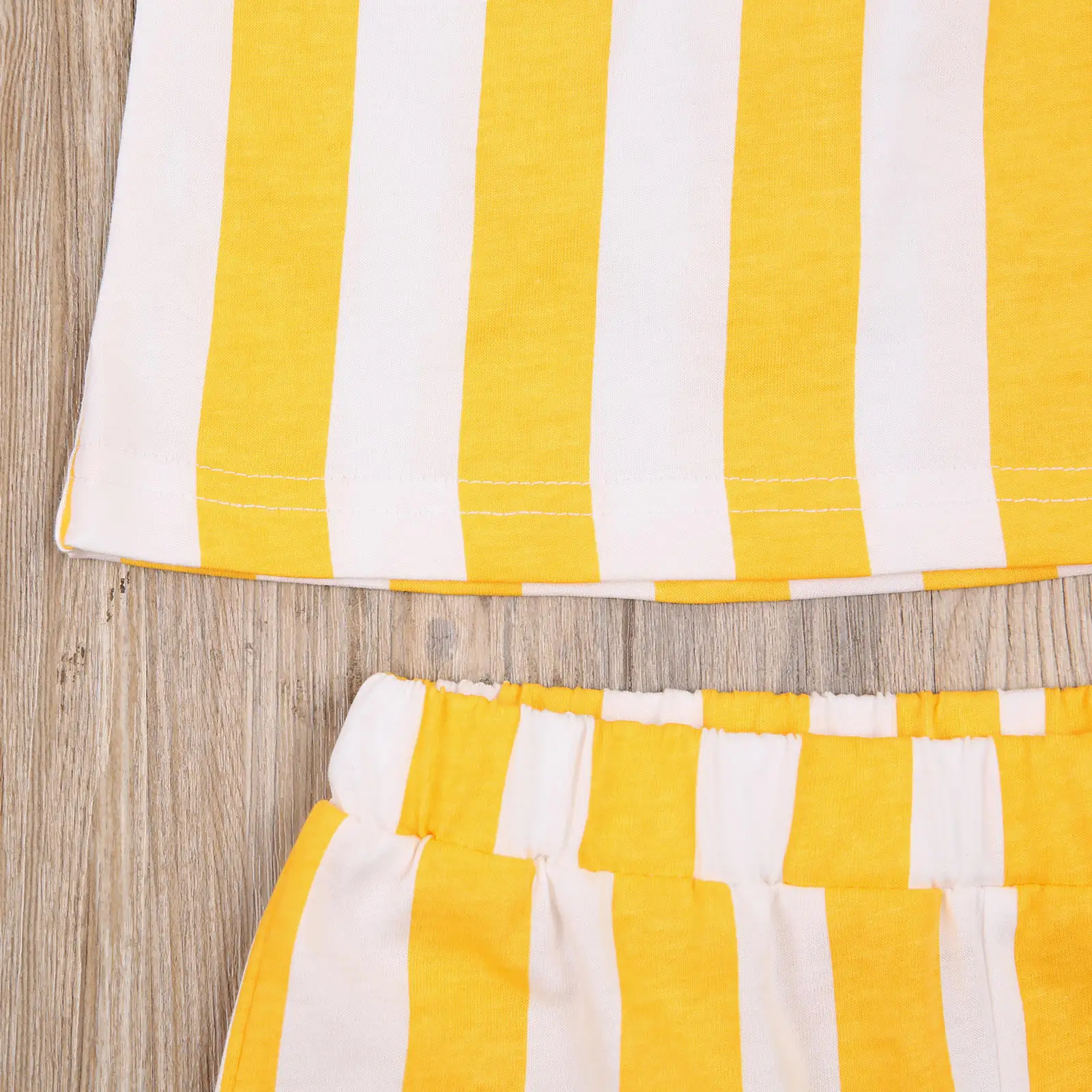 

Kids Baby Girls Fashion 2-piece Summer lovely Outfit Set Sleeveless Ruffle pullover Tops Striped Shorts Set for Children
