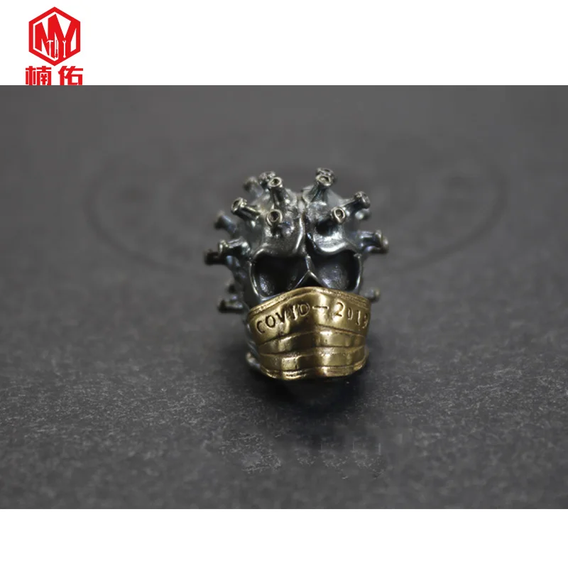 1 шт. Ретро латунные медные Оксидные EDC бусы на веревочке зонтик веревка шнур