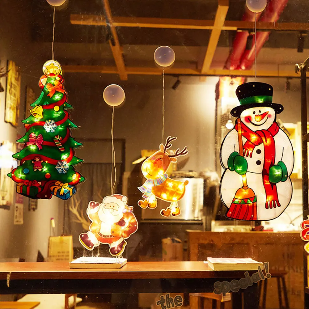 

Christmas Lights LED Suction Cup Lamp Window Decoration Pendant Celebration Atmosphere Lights Holiday Party Night Light