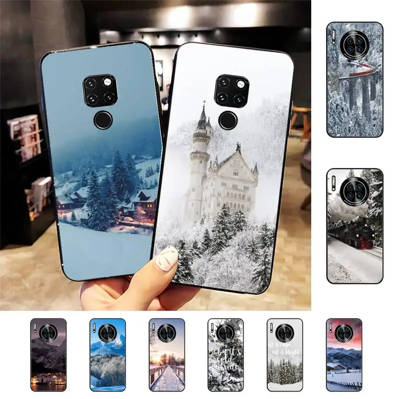 

Landscape Winter Light Snow Mountain Phone Case For Huawei Nova 3I 3E mate20lite 20Pro 10lite Luxury funda case