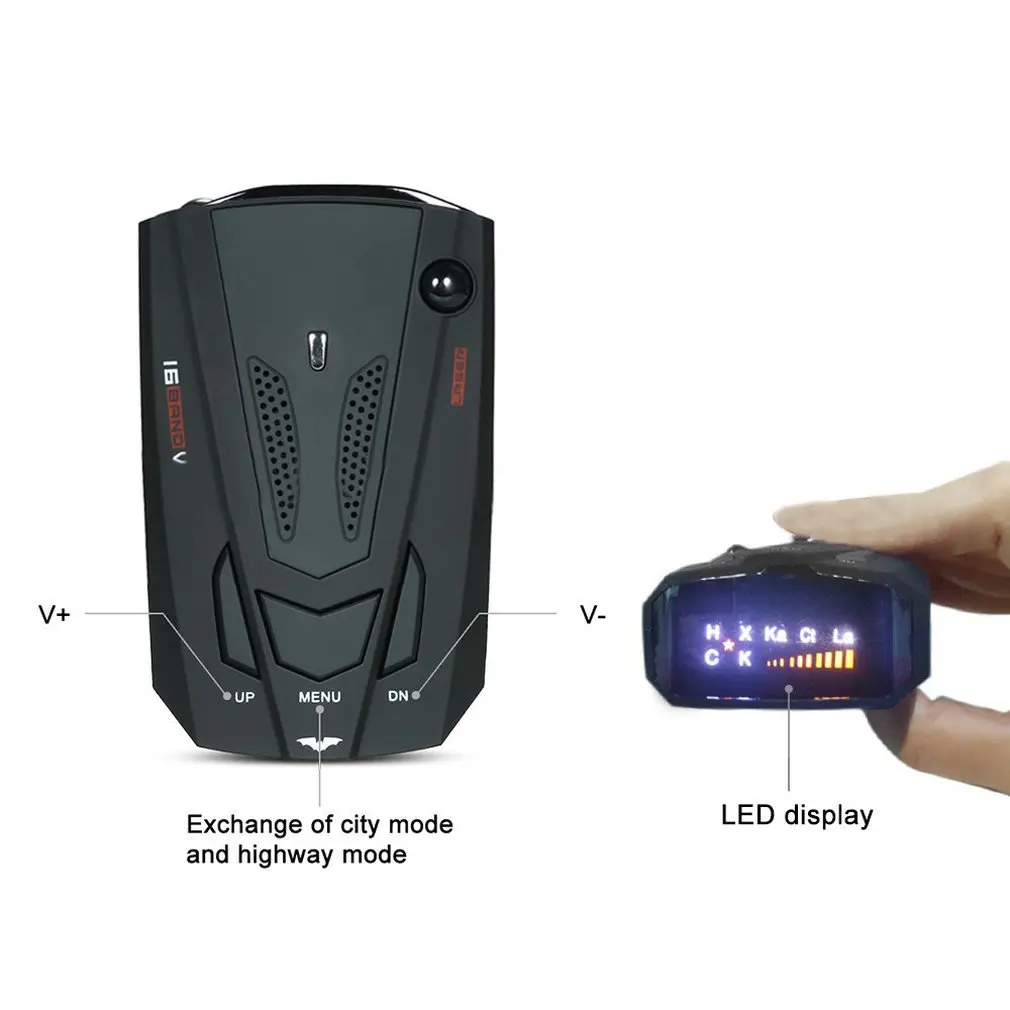 

V7 Radar Detector With LED Display 360 Degree Laser Detection Relative Speed Sensing System Laser Eye Detector