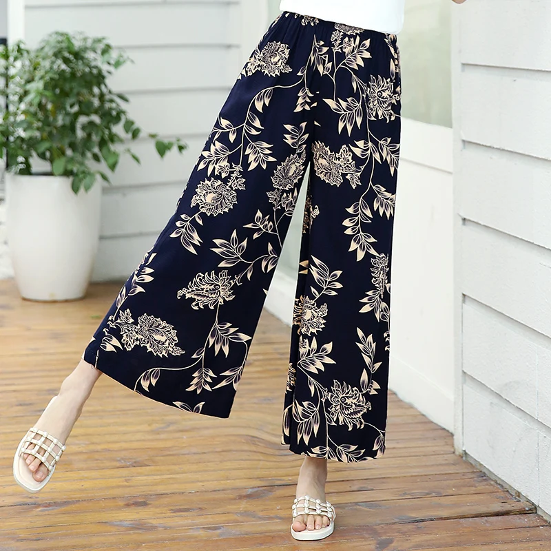 2020 летние тонкие брюки для женщин среднего возраста из хлопка и льна мам с