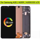 6,4 ''оригинальный активно-матричные осид, A20 ЖК-дисплей для Samsung Galaxy A20 A205 SM-A205F A205FN ЖК-дисплей с сенсорным экраном дигитайзер в сборе запчасти