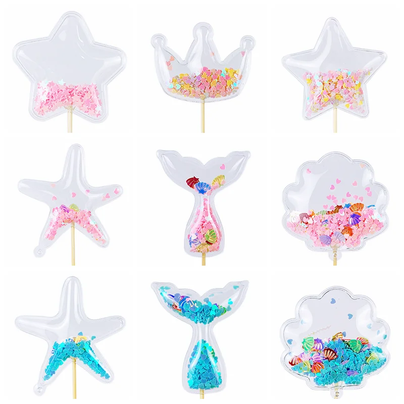 3/5 шт прозрачный торт Топпер Звезда Любовь Корона облачная Форма для свадебной