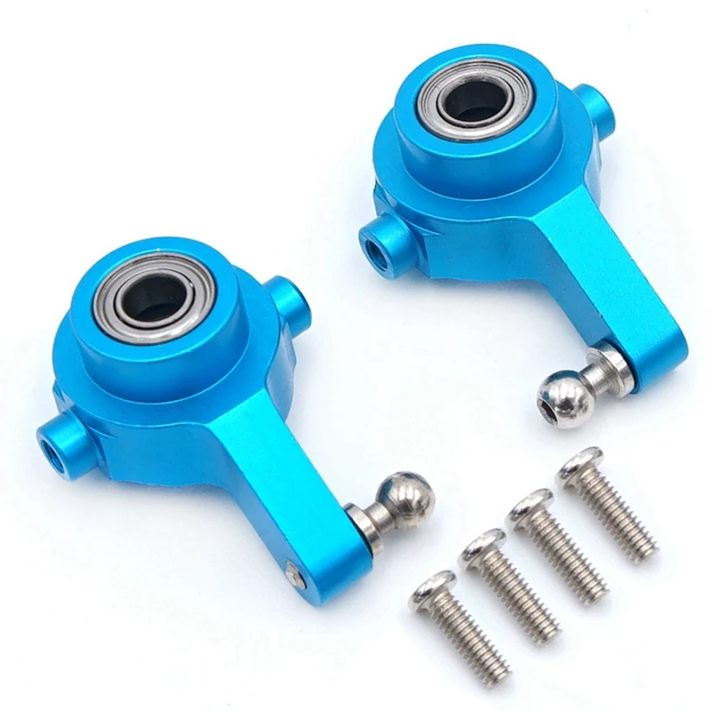 

1set Aluminum Front Rear Steering Hub Base C Carrier Knuckle & 2Pcs Metal Shock Absorber Damper for WLtoys 144001 1/14