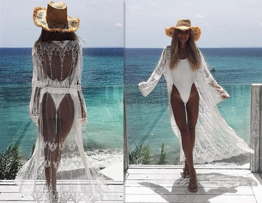 DHL 20 шт женское романтическое шифоновое кимоно летнее кружевное пляжное