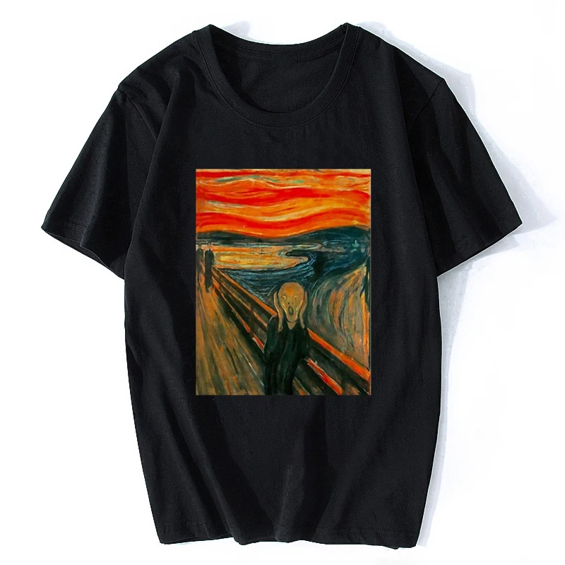 Edvard Munch Beroemde Skrik Grappige Мужская футболка Jollypeach Gloednieuwe Witte Случайная де шрев Дедпул |