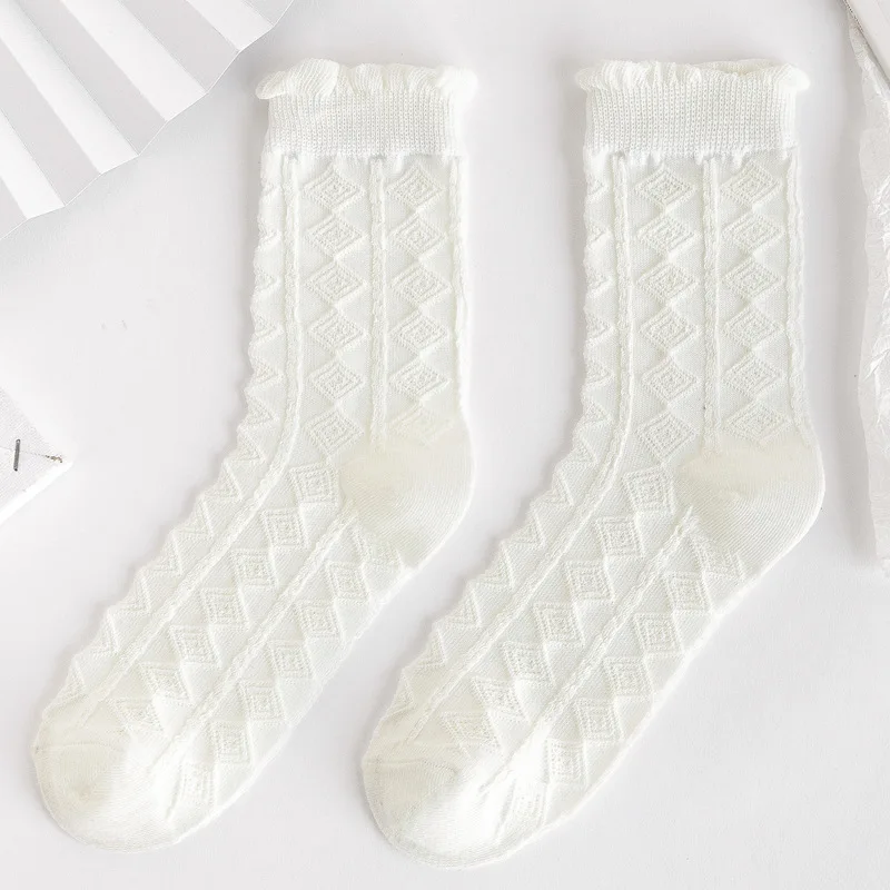 Lolita socks Sweet Style for Ladies Girls women princess Spring and summer white Cute Lovely Lace Short Sock Frilly Ruffle Ankle
