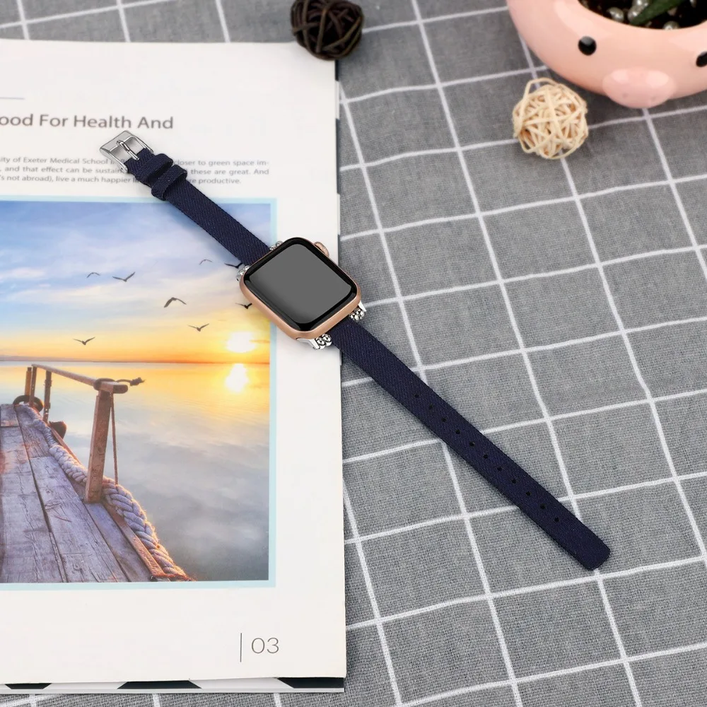 Модный браслет для Apple Watch женский ремешок 38 мм 40 мм 42 мм 44 мм тонкий ремешок для Apple iWatch тканевый ремешок серии 2 3 4 ремешок