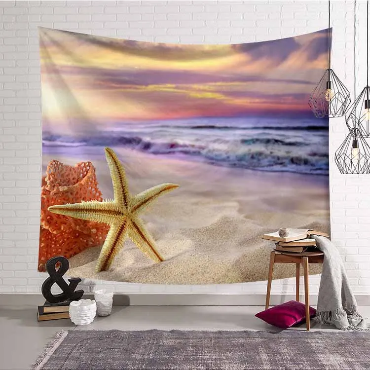 Солнечный день горный гобелен океан голубое небо горы Настенный декор для