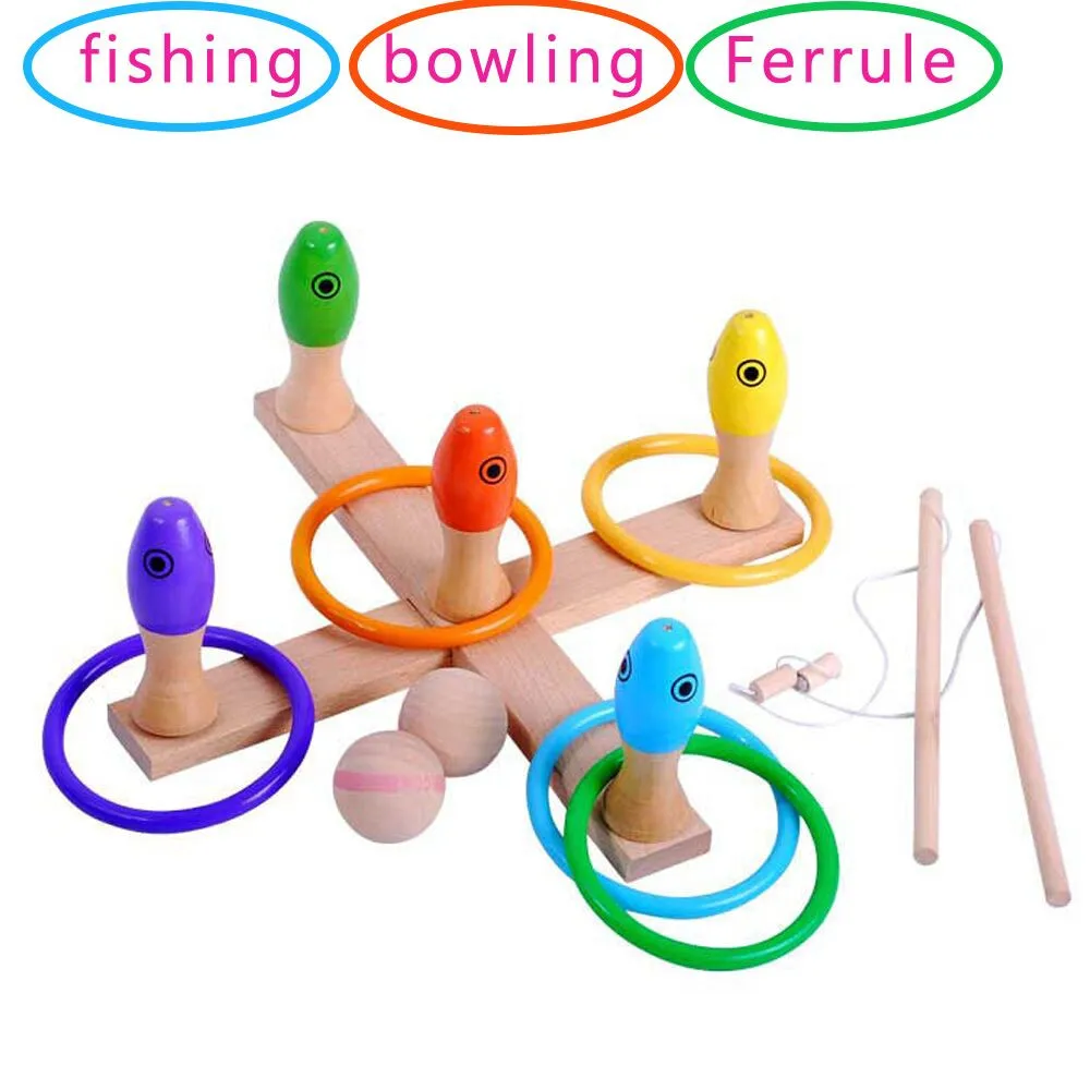 Деревянный детский игрушки магнитная игра рыбалка настольная головоломка 9