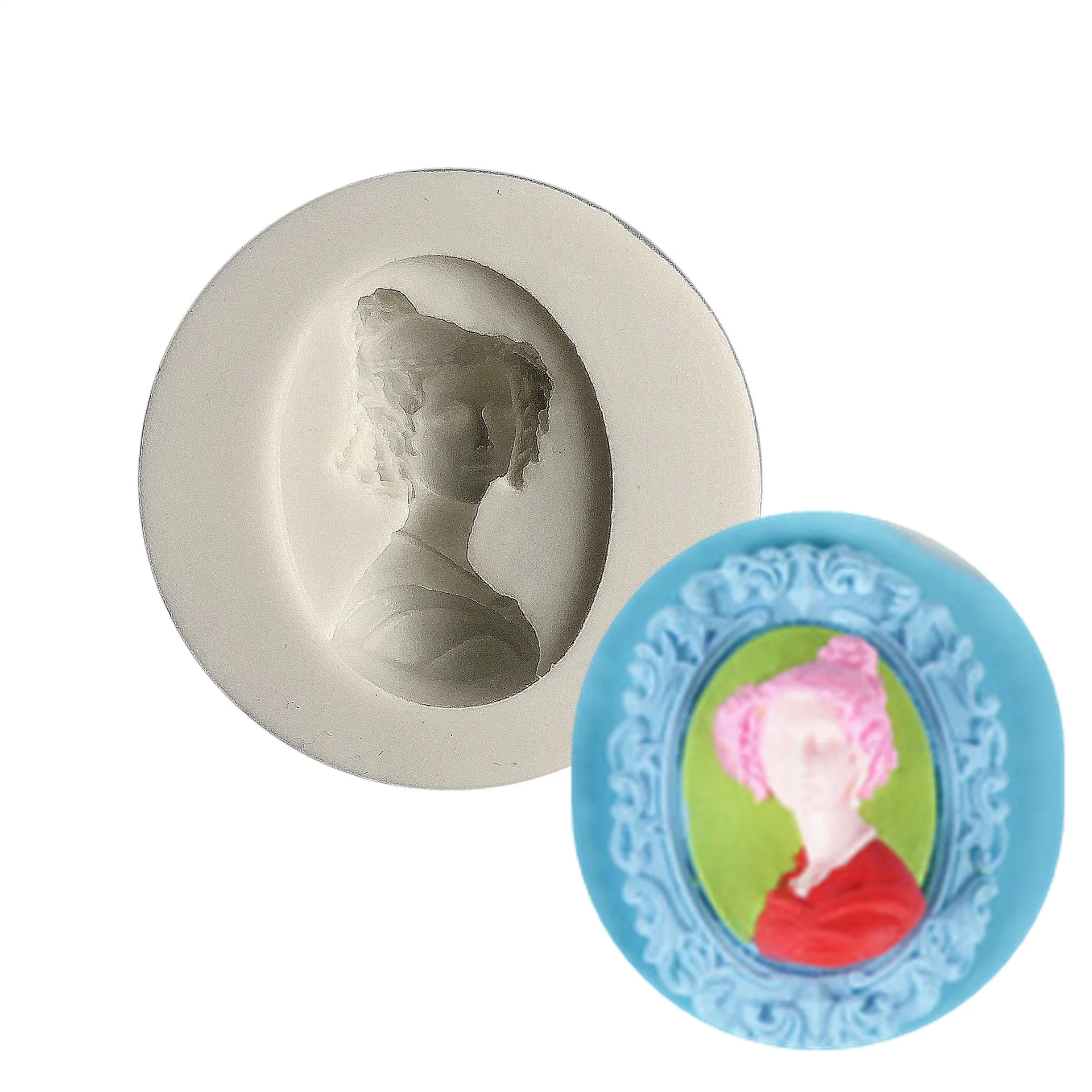 

Женская голова значок жидкий силикон сахар форма для украшения шоколада, торта K102