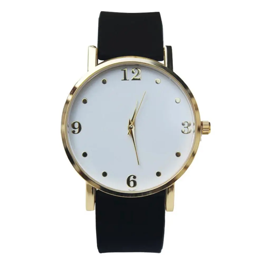 Модные стильные женские и мужские часы с силиконовым ремешком круглым