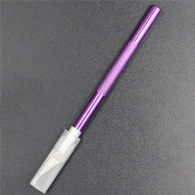 purple Резной нож-карандаш ручной работы по дереву резьба по бумаге резная бумага ленточная маркировка нож фото бумажный нож - Цвет: purple