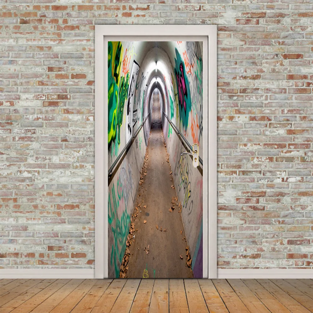 Дверная наклейка-туннель граффити креативные водонепроницаемые украшения для