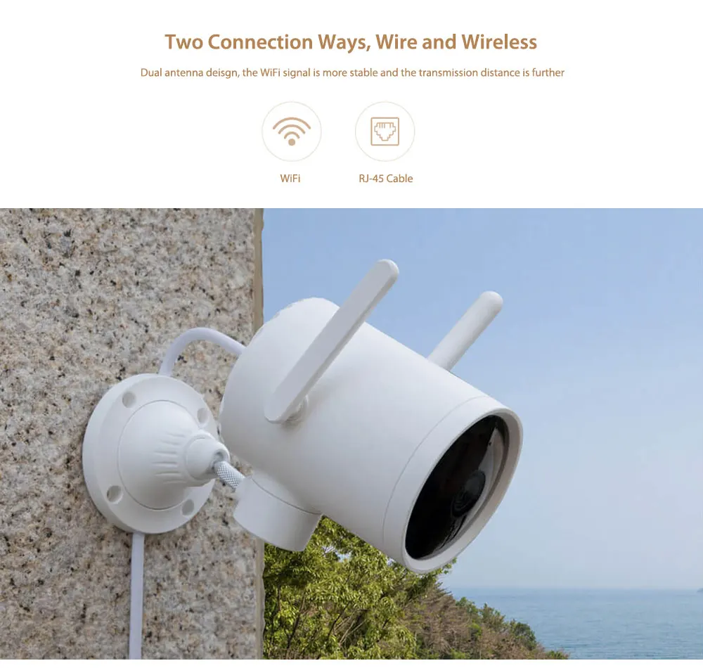 XIAOMI Mijia N1 1080P умная IP камера ИК ночная версия IP66 Водонепроницаемая 270 ° PTZ WiFi наружная камера безопасности Поддержка Mi Home APP