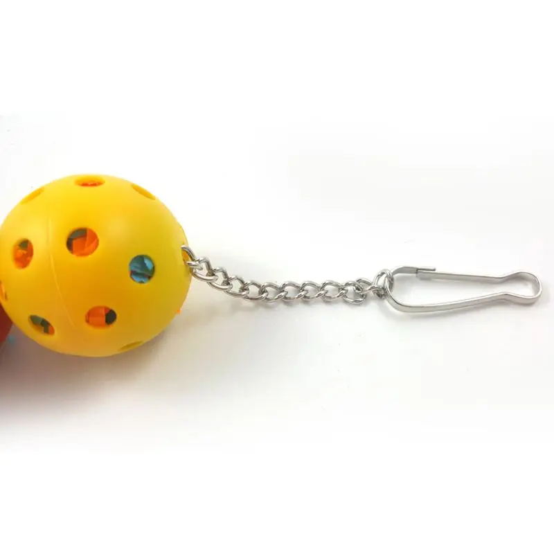 

Bird Parrot Chewing Toys Ball Paper Strings Wire Drawing Hanging Cage Bell Toys