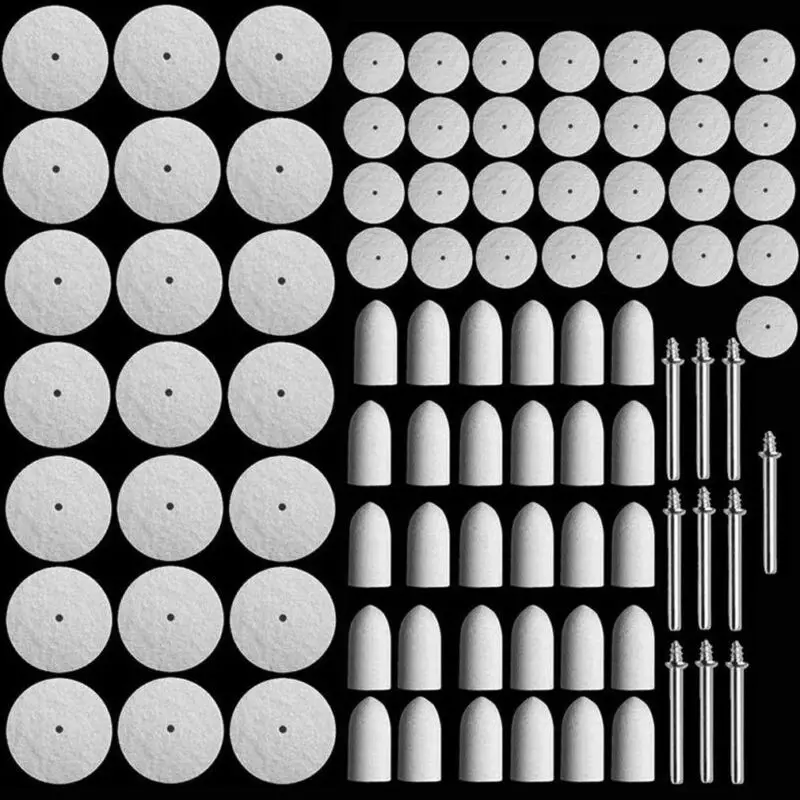 90Pcs Generic Felt Polishing Pad Buff Clean Wheels & Point Mandrel Buff for Rotary Dremel Pack