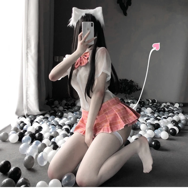 Кавайный костюм служанки для студентов женский комплект нижнего белья