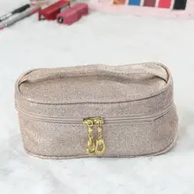 Silvery Cream-Colored Makeup Bag
