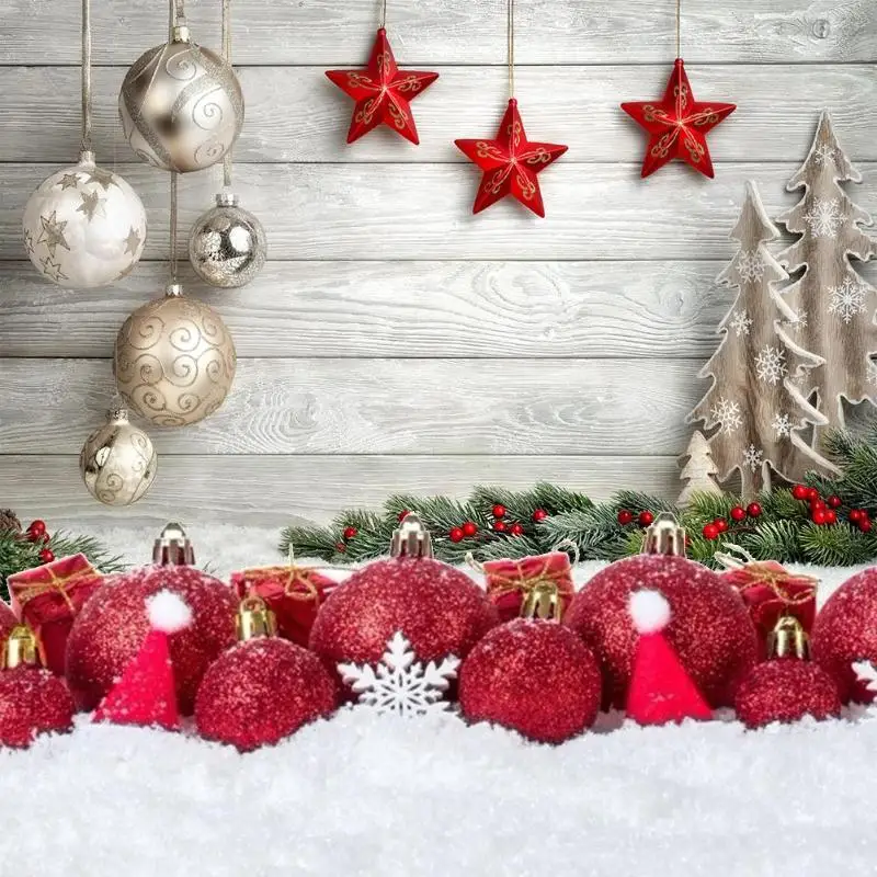 Christmas Background Cloth Photo Studio Backdrops New Year Party Snow Tree Family Decoration Accessories 0.9X1.5m | Дом и сад