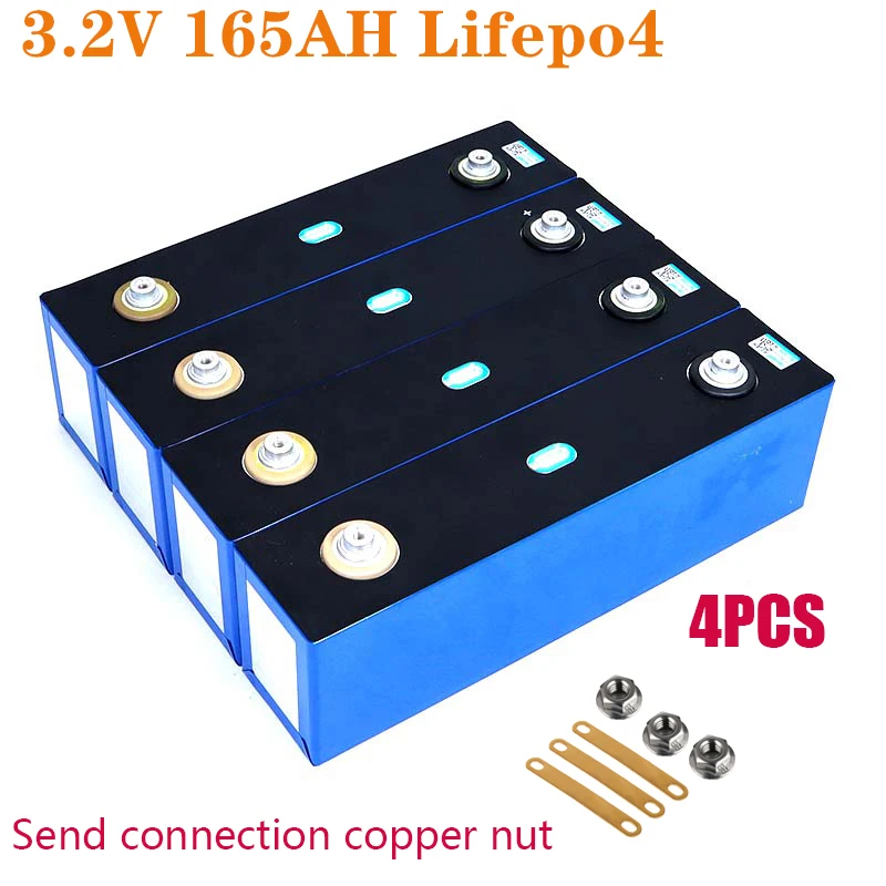 

3.2V 165AH Lifepo4 4PCS lithium battery golf cart solar battery marine motor 12V Lifepo4 battery pack electric car