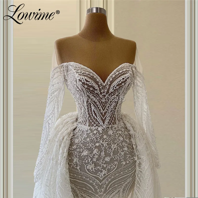 Кружевные свадебные платья-русалки из двух предметов платья в мусульманском