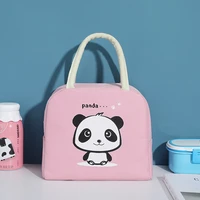 1pc cartoon panda lunch bag kids women cute portable travel picnic bags waterproof insulation school breakfast cooler bag