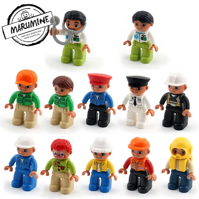MARUMINE Duplo блочные фигурки 13 видов карьера аксессуары большие кирпичи части Дети Развивающие игрушки DIY для игр