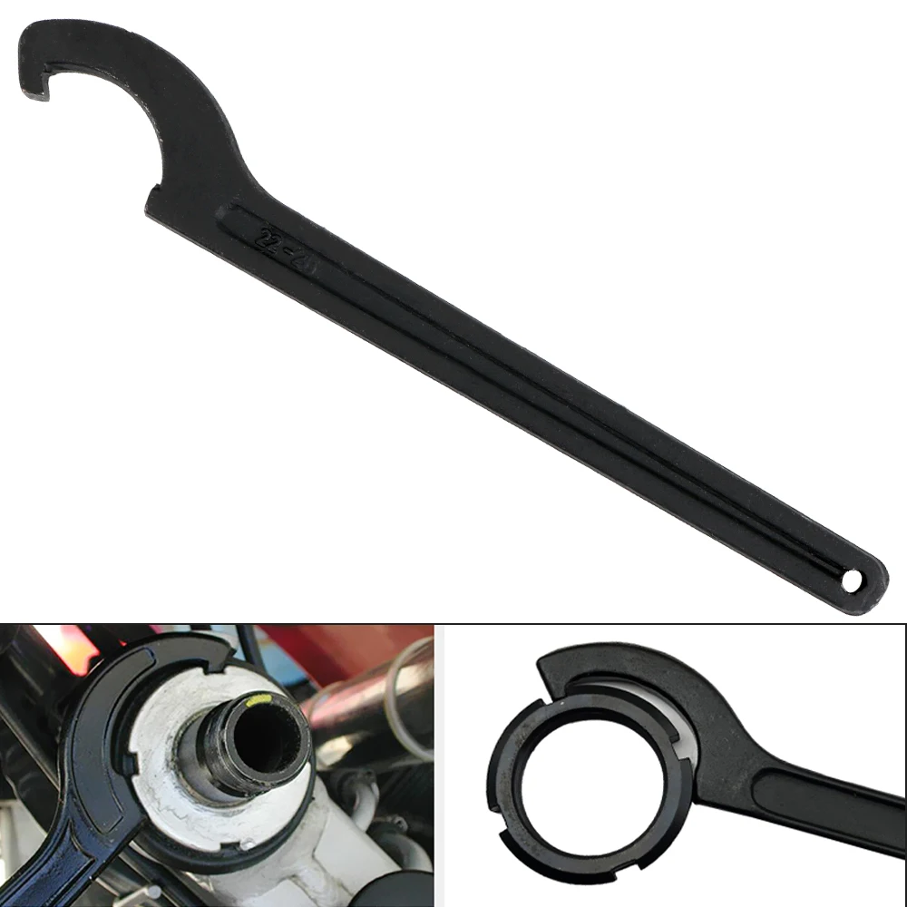 

22-26mm Stainless Steel Crescent Hook Head Round Nut Spanner C Shape Wrench Nut Tools Motorcycle Bike Absorber Shock Spanner
