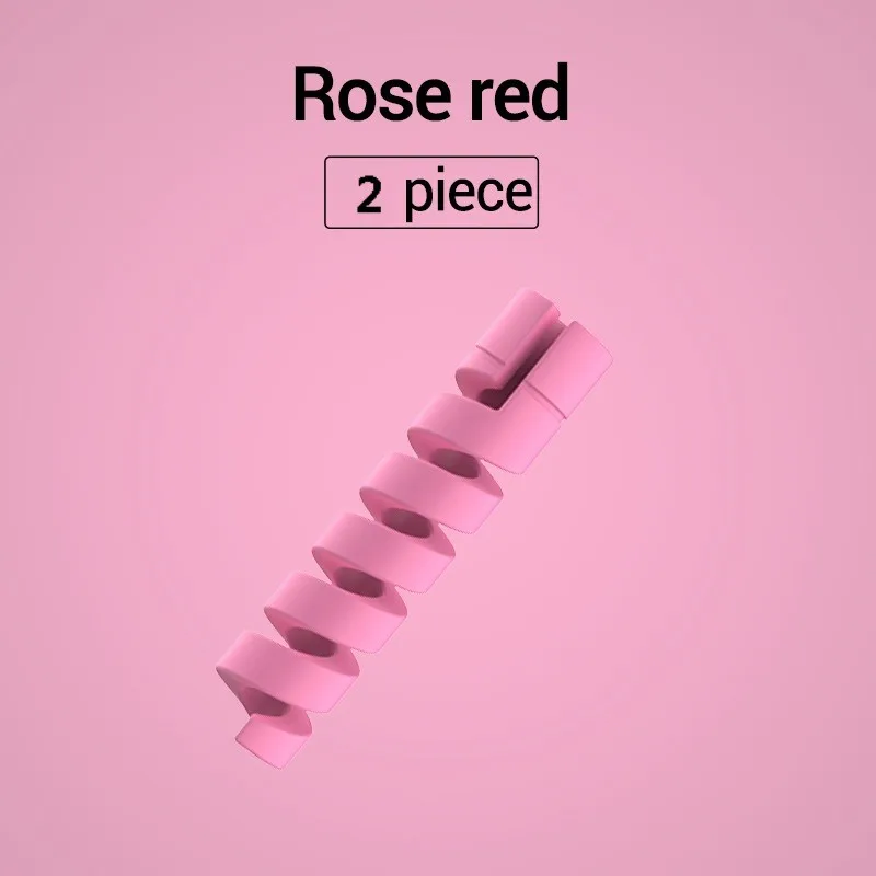 2pcs Rose red PZOZ 10 шт. кабель протектор кремнезема зарядное устройство протектор кабель для iphone samsung кабель управление organizador кабели провода Организатор - Цвет: 2pcs Rose red