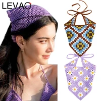 levao french girl triangle bandanas vintage headscarf headband for women hair accessories braided turban headwear