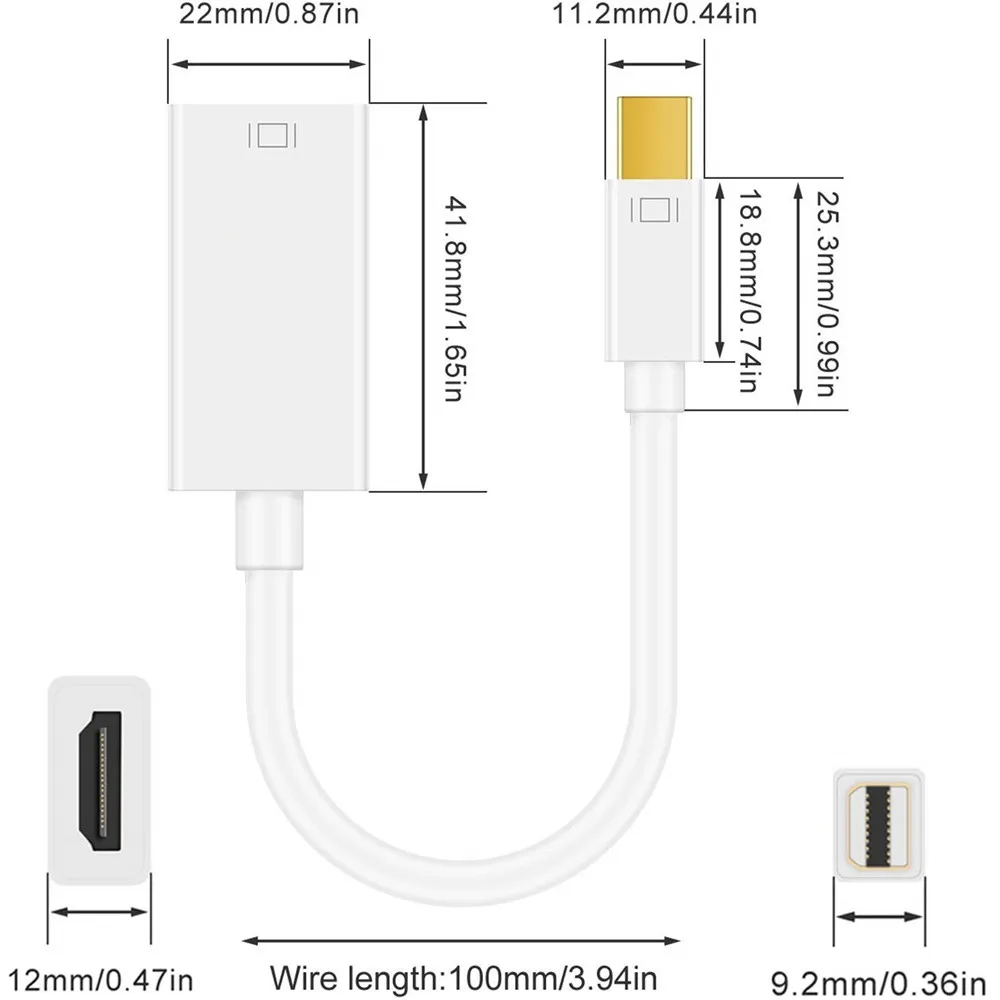 Mini DP to HDMI-compatible Adapter Cable Converter Display Port For Apple Mac Macbook Pro Air Notebook | Электроника