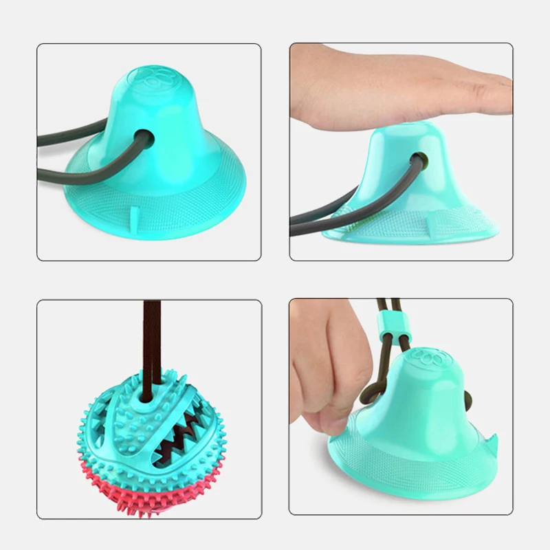 

Silicon Suction Cup Tug Dog Toy Dogs Push Ball Toy Pet Tooth Cleaning Dog Toothbrush for Puppy Large Dog Biting Toy Pet Dog Toys