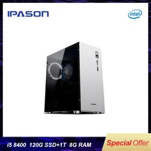8-го поколения Intel IPASON M5 офисный настольный компьютер/игровой ПК i5 8400 Hexa-Core DDR4 8G ram 1THDD+ 120G SSD Мини-Игровой ПК