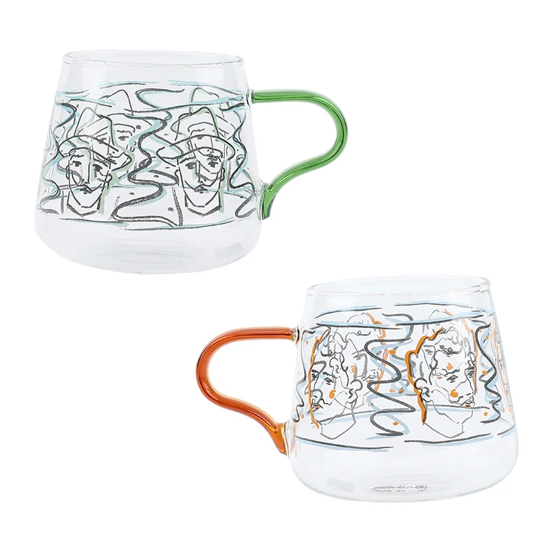 400ml Van Gogh-Impression Glass Mug Coffee Cup With Handle Couple Cups For Breakfast Milk Juice Cold Brinkware | Дом и сад