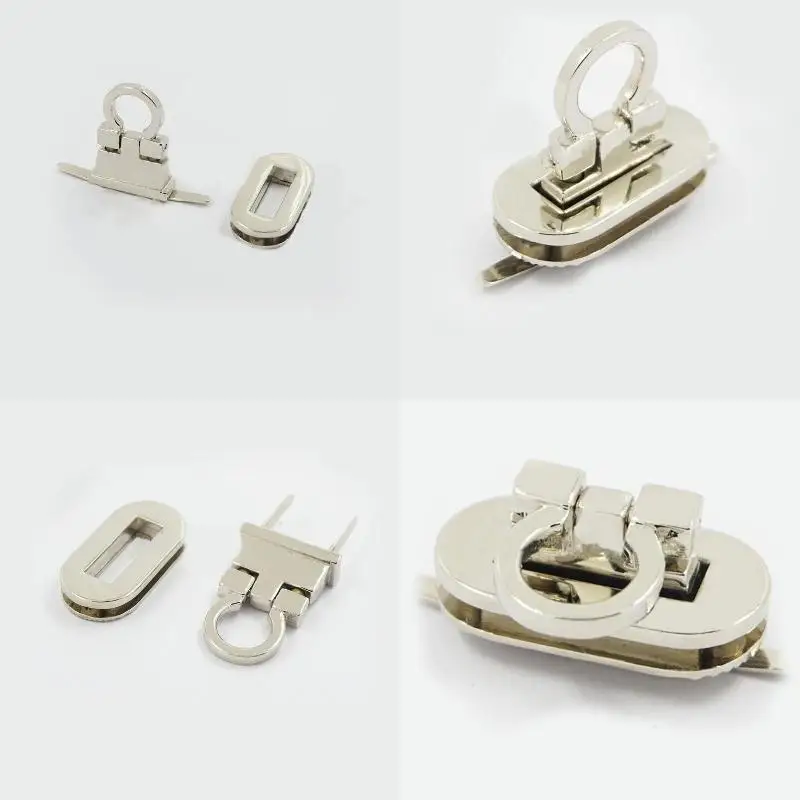 

Silver Women Bag Accessories Alloy Buckle Twist Turn Snap Closure Lock Purse For DIY Handbag Clasps Button Bag J6P2