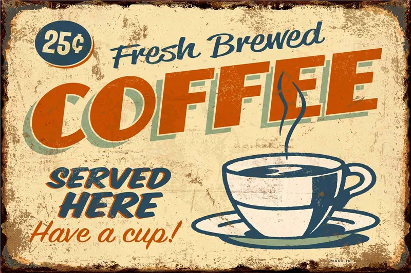 

Tin Sign House Decoration Decorative Posters Coffee Shop Metal Plates Wall Poster Vintage Retro Home Living Room Decoration