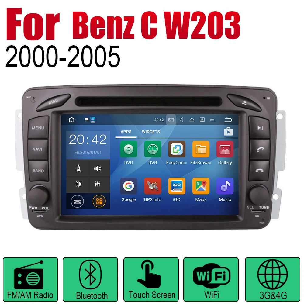 Android автомобильное радио стерео GPS навигация для Mercedes Benz C W203 2000 ~ 2005 NTG BT wifi 2din
