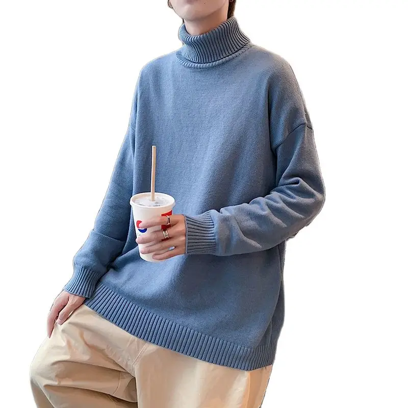 Sweater Pullover Fashion High Neck Trend 2021 Autumn Winter Young Men's Top Men Clothes Time Limited