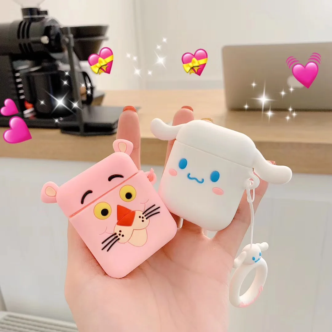 Чехол для наушников Airpods чехол с милым клоуном Розовая пантера Apple Air pods 2