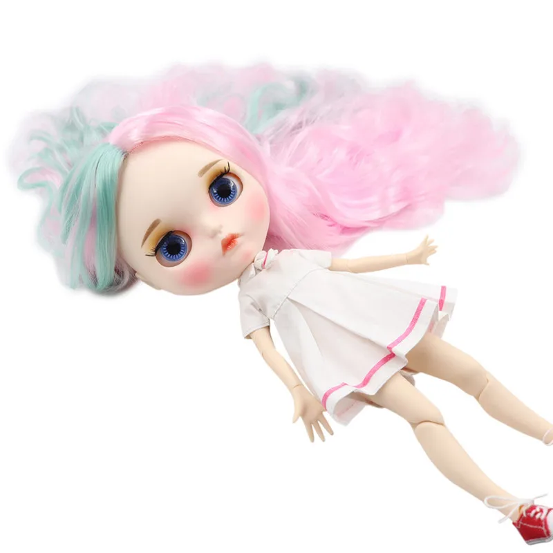 ICY Nude Blyth кукла для No. BL1017/4006 розовый цвет смесь мятных волос резные губы матовое лицо с бровей индивидуальные лица шарнир тела 1/6bjd